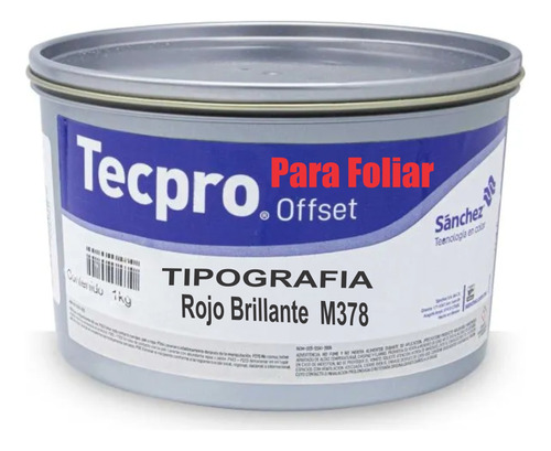 Tinta Rojo Brillante M-378 Para Foliar Offset Sánchez 1 Kilo