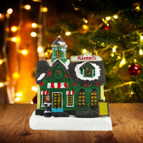 Casa De Pueblo Iluminada Con Luces Led Escena Estilo B