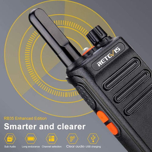Rb35 Walkie Talkie - Paquete De 6 Radios Recargables De Dos