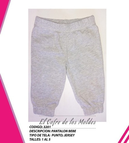 Molde  Jogger Pantalon Bebepatron Pack Talles 1 Al 5