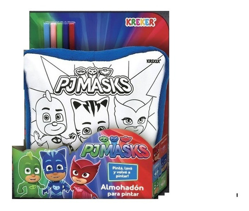 Almohadón Para Pintar Héroes En Pijamas Pj Masks Original!!