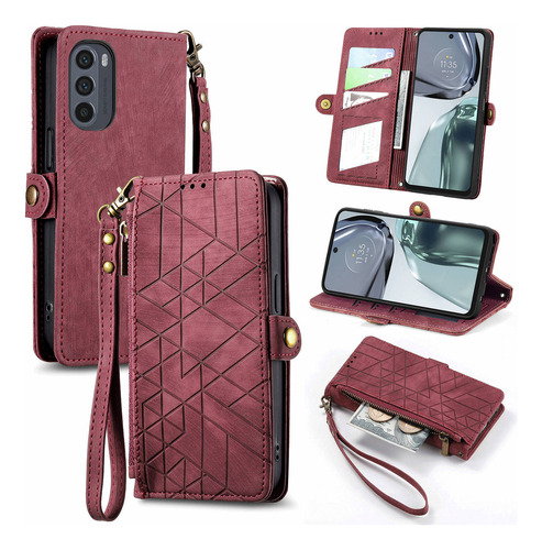 Funda De Piel Tipo Cartera Para Motorola G24 Power G23 G22
