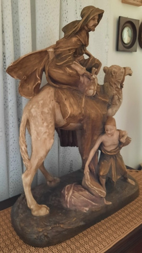 B Antigo- Estatueta De Beduíno A Camelo Porcelana Royal Dux (Usado)