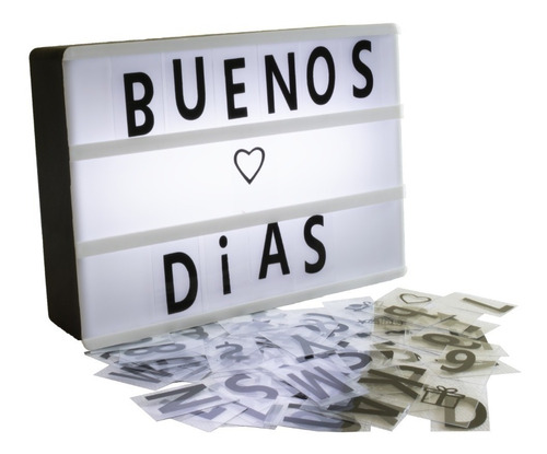 Cartel Luminoso Led Letras  Lightbox Mini Tablero Deco