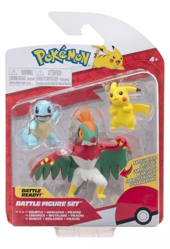 Pokemon Figuras X3 Squirtle + Hawlucha +pikachu 95155 Srj
