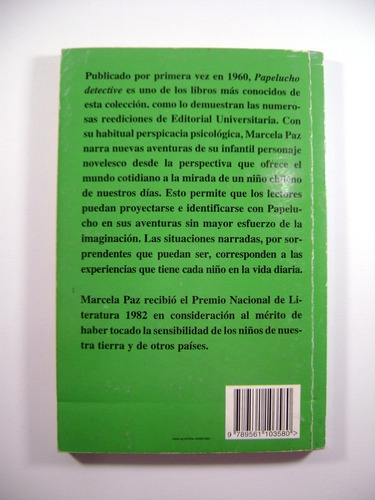 Papelucho Detective Marcela Paz Ed Universitaria Chile Boedo (Usado)