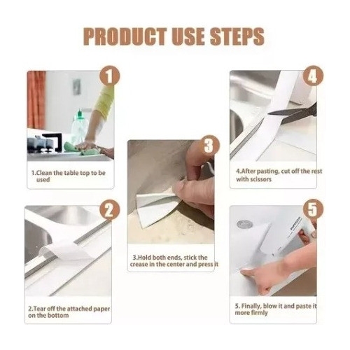 3 Piezas Cinta Selladora Para Baño, Ducha, Lavabo, Bañera