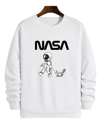 Buzo, Hoodie Sudadera Nasa Blanco