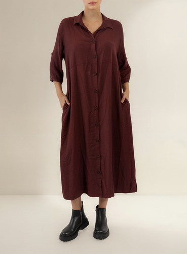 Vestido Camisero Largo Maxi Camisa Amplio Talles