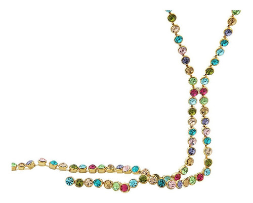 Collar Largo Joyeria Mujer Dama Cristal Austriaco Multicolor