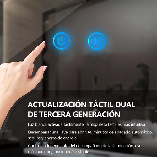 Espejo Redondo 60cm 3 Colores Luz Led Dimmer Y Antiempañante