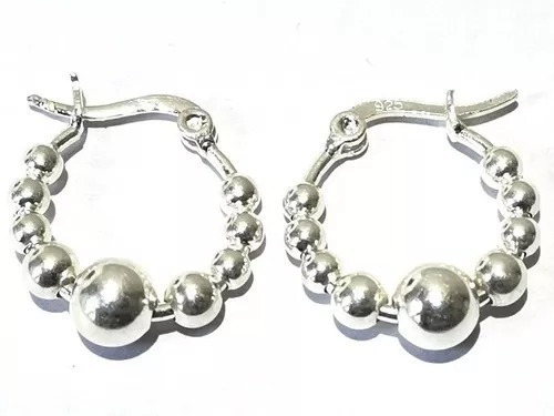 Pendientes Caravanas Borlas Minis Plata 925