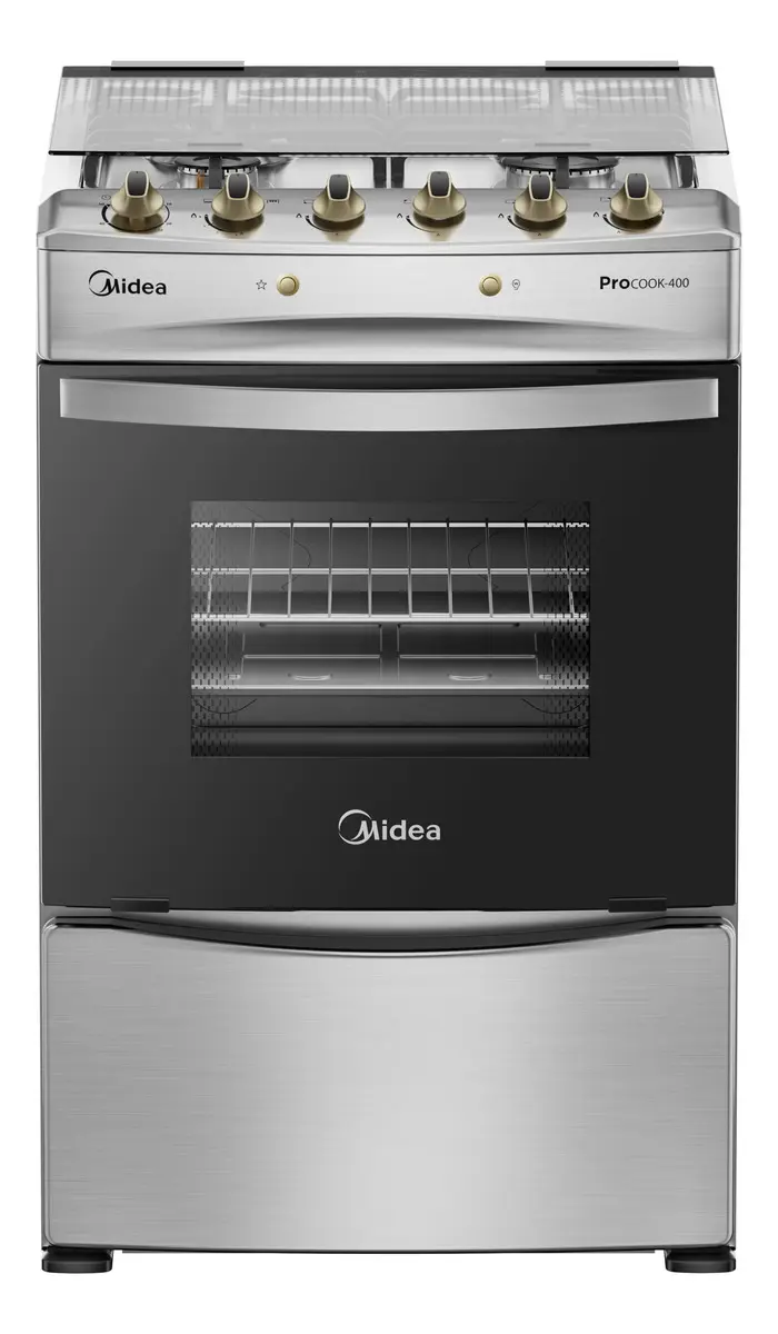 Cocina 4 Quemadores Mcg-4qpi24ns Silver Midea