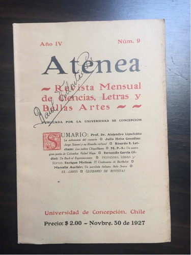 Revista Atenea Número 9 Noviembre 1927