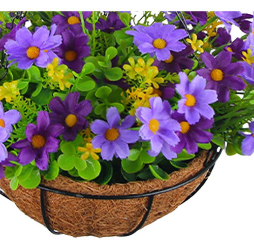 Cesta De Flores De Margaritas Artificiales Colgantes, Planta