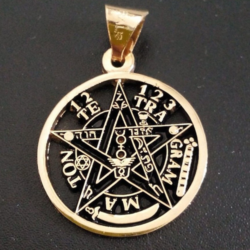 Tetragramaton O Pentagrama Con Fina Chapa De Oro 18 Kilates