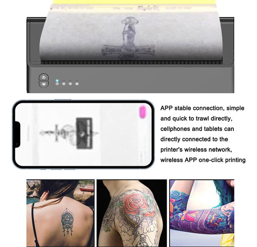 Nuevo Plantilla Térmica Para Impresora De Tatuajes Usb+bt