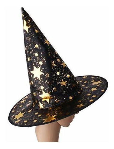 Sombrero Bruja Negro Para Halloween: Niños...