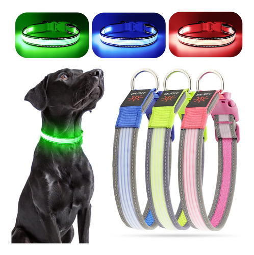 Yfbrite Collar De Perro Led Ajustable Completo, Collares De