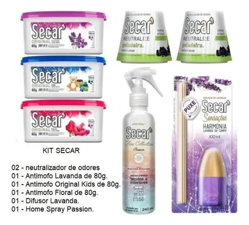 Kit Secar - Antimofo + Difusor + Home Spray + Neutralizador