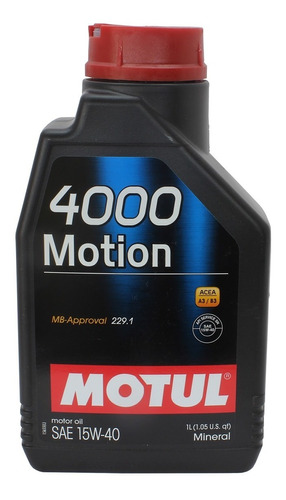 Aceite Auto Motor 15w40 4000 Motion Motul 1lt