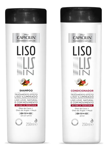 Shampoo E Condicionador Capicilin - Lis In Efeito Liso 250ml