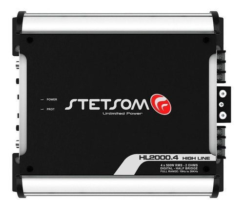 Modulo Amplificador Stetsom Hl2000.4 2000w Rms 4canais 2ohms Cor Preto/Prata