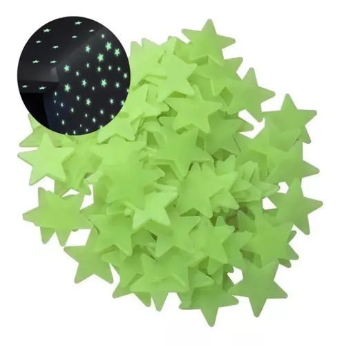 Figuras Adhesivas Fluorescentes Para Pared Techo Estrellas Blister