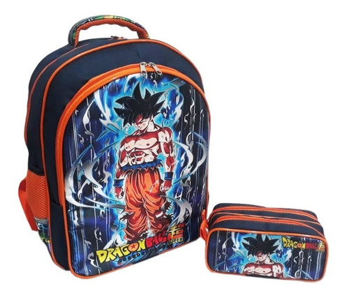 Mochila Costas Dragon Ball Ins Superior + Estojo Duplo Tam M