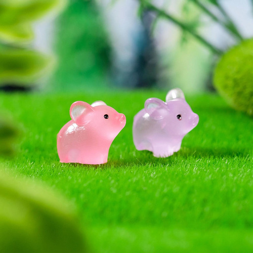 50 Uds Mini Figuritas De Animales Cerdito Amarillo Claro