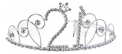 Diademas - Auear, Crystal Birthday Tiara Rhinestone Princes