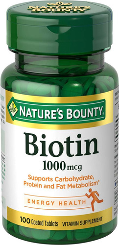 Nature's Bounty Biotine 1000 Mcg X 100 Tabs Apta Diabeticos Sabor Neutro