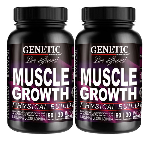 2 Súper Muscle Growth 90 Genetic Crecimiento Muscular Magro