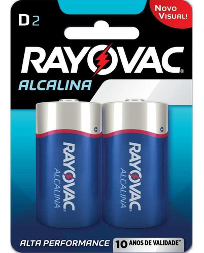 2 Pilha Grande D Rayovac Alcalina Lr15