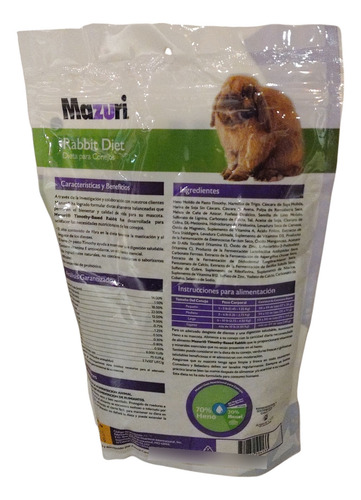 Mazuri Timothy Rabbit Diet 1 Kg Alimento Conejo