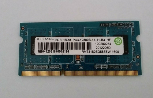 Memoria Ram Ramaxel 2gb Ddr3 Pc3-12800 Laptop