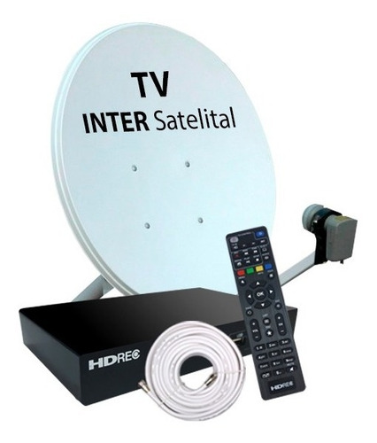 Imagen 1 de 5 de Kit Inter Hd Tv Satelital Decodificador, Antena Y Control