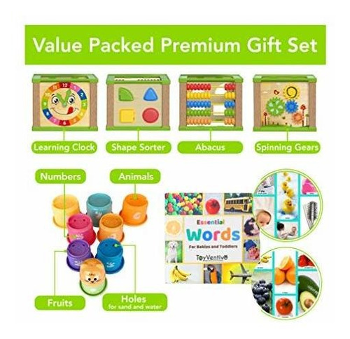 Imagen 4 de 6 de Toyventive Cubo De Actividades Para Bebés De Madera Para Niñ