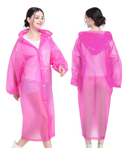 Impermeable 2 Poncho Reutilizable Ligero Para Adulto Mujer