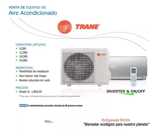 Aire Acondicionado Mini Split Trane Inverter 24000 Btu/h