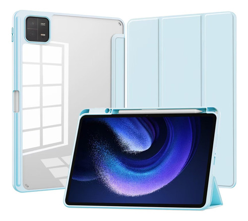 Funda Plegable Trasera Para Xiaomi Pad 6 / Pad 6 Pro, Azul