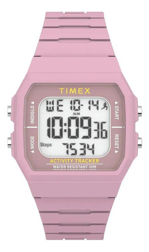 Relógio Timex Feminino Digital Rosa 40mm Silicone Casual