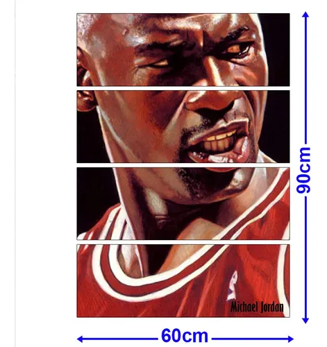 Conjunto 4 Quadros Michael Jordan 14 Sala Quarto Parcelamento