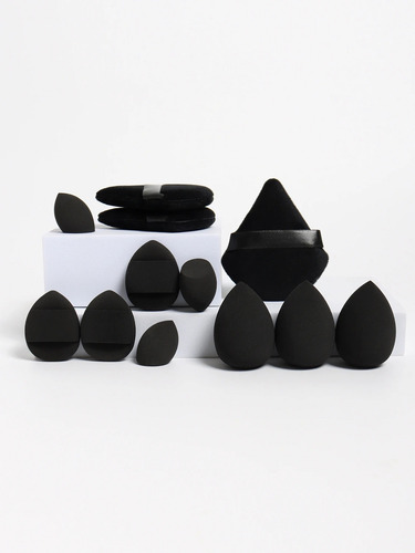 Kit 12 Esponjas Para Maquiagem Gota Chanfrada Pó Solto