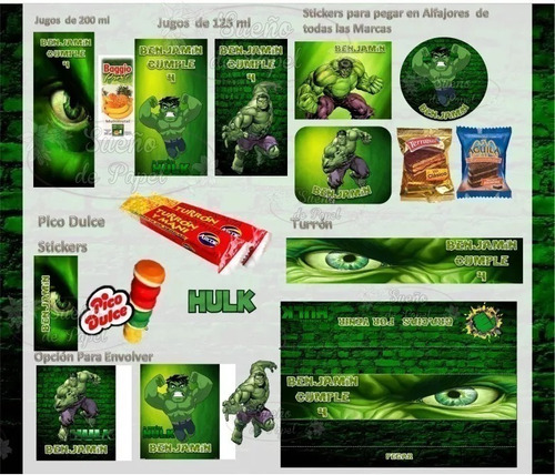 Kit Imprimible Increible Hulk Editable En Power Point