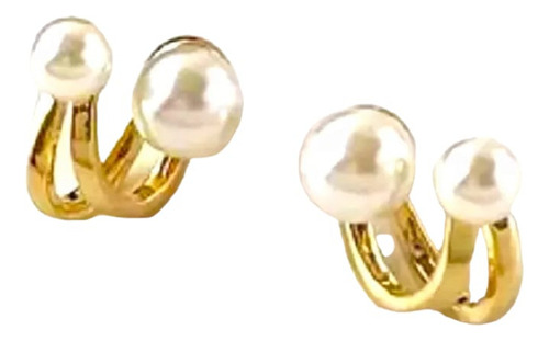 Pendientes De Lujo Joyeria Fina Para Mujer Doble Perla