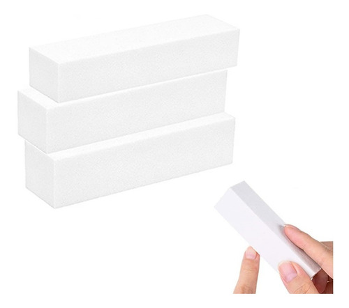Bloque Pulido Uñas Esculpidas Acrilicas Gelificadas Blanco