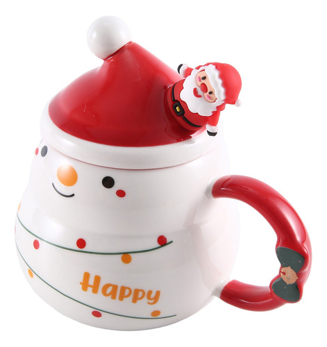 Tazas De Café Navideñas Con Tapa Y Cuchara, Regalo De Navida