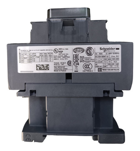 Contactor Schneider Lc1d32f7, 3 Polos, Bobina 110v, 32a