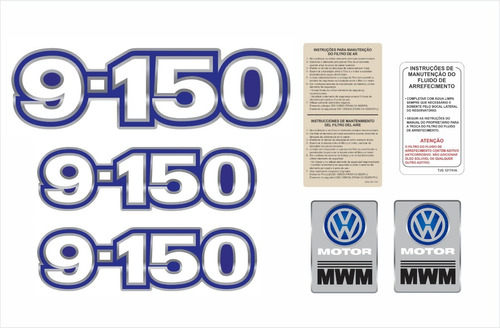 Kit Adesivo Volkswagen 9-150 Emblema Mwm Caminhão Cmk27